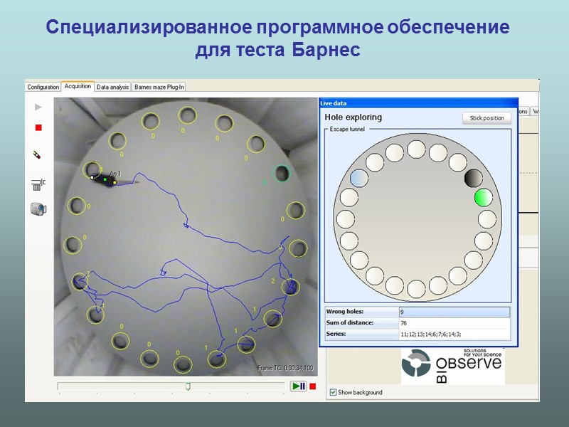 Специализированное программное обеспечение для теста Барнес